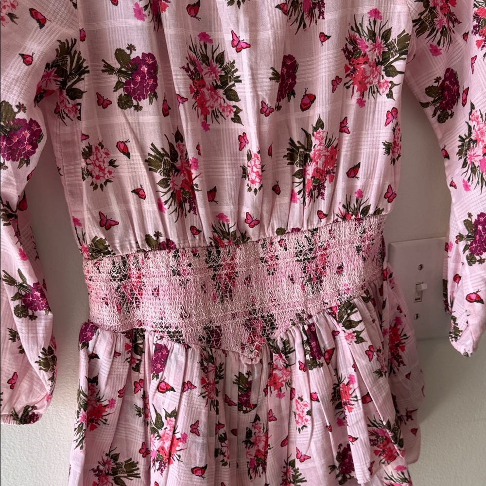 LoveShackFancy Pink Floral Smocked Dress - Picture 10 of 13